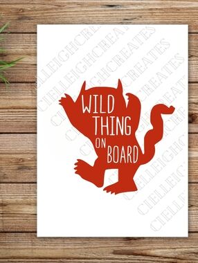 *2 for $20* Wild Thing on Board vinyl decal Sticker Handcrafted